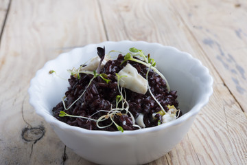 Rice black with germinated