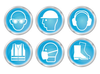 Cyan Health and Safety Icons