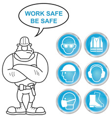 Cyan Health and Safety icons and builder