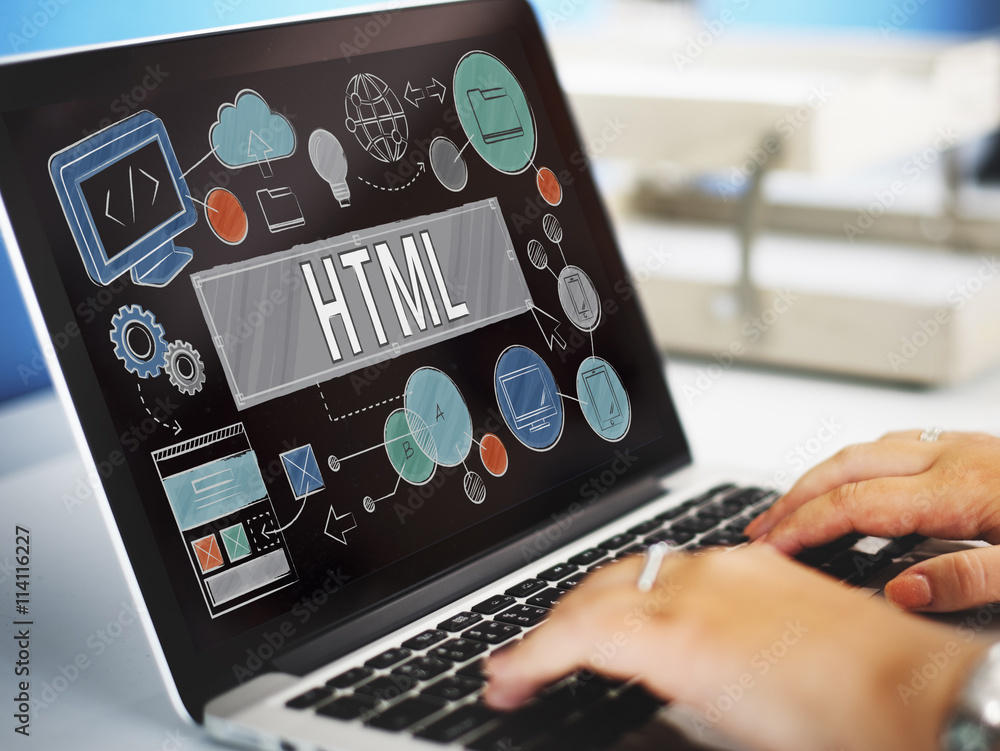 Poster homepage domain html web design concept