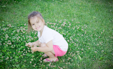 
little girl on the nature