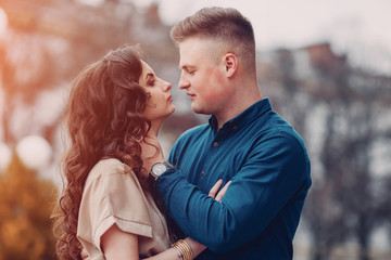 Fototapeta premium couple in love on spring