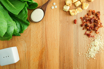 Obraz na płótnie Canvas Caesar Salad , Preparing , Cooking
