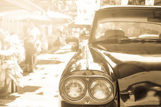 headlight lamp of vintage clssic car