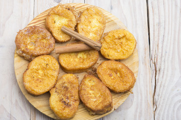French toasts. Traditional Spanish torrijas