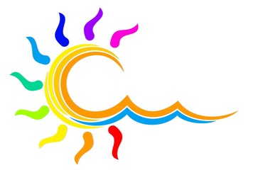 Logo of color sun. 