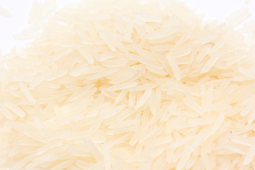 rice on a pile isolated on white background