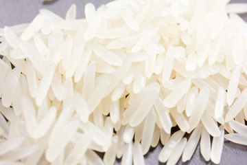 rice on a pile isolated on white background