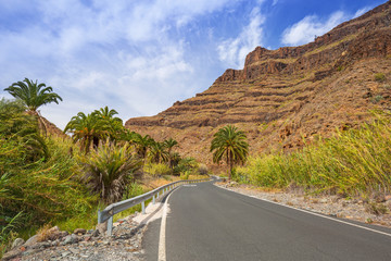 Road through the mountains of Gran Canaria island, Spain