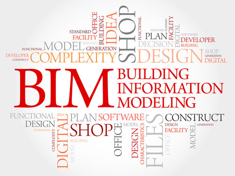 BIM - building information modeling word cloud, business concept