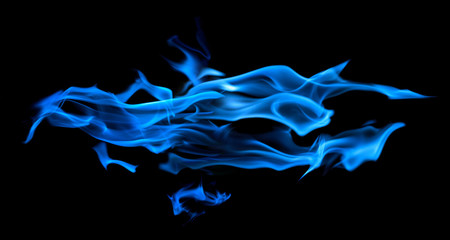 Fototapeta na wymiar blue flame sparks isolated on black