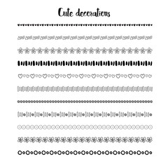 Hand drawn borders. Vector holidays decoration. Cute decor design