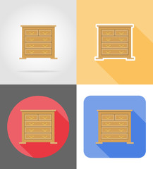 commode furniture set flat icons vector illustration