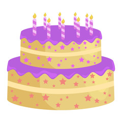 Sweets cakes with different stuffing, chocolate dessert vector illustration set