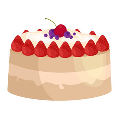 Sweets cakes with different stuffing, chocolate dessert vector illustration set