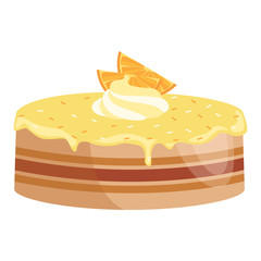 Sweets cakes with different stuffing, chocolate dessert vector illustration set