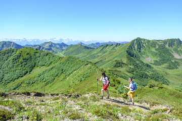 Fototapeta premium Trendsport Bergwandern 