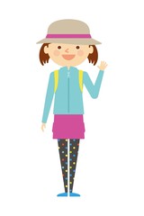 登山　子供　女の子　イラスト