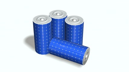 solar panel battery  - solar power 3d concept