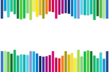 multicolored stripes on white background 3D illustration