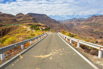 Road through the mountains of Gran Canaria island, Spain