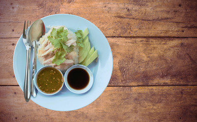 Chicken Rice ,steamed chicken with rice 