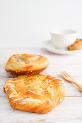 Custard Danish and Sweet Bread with Taro Custard