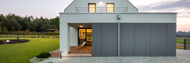 Modern house with stylish garden