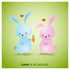 Cute Animals Collection Love is all around 2 ,vector,illustration