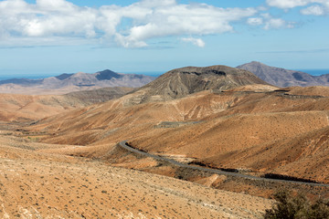 Fototapeta na wymiar Beautiful volcanic mountains on Fuerteventura. Canary Islands.