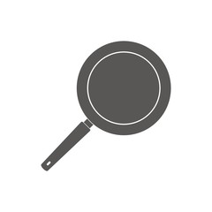 Pan icon cooking steel home kitchen equipment pot isolated on white background. Cooking pan and food preparing handle metal pan cartoon. Kitchenware pan icon restaurant preparing food in flat style.
