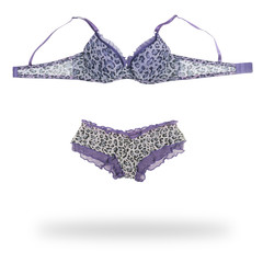 set of panties and bra isolated on white