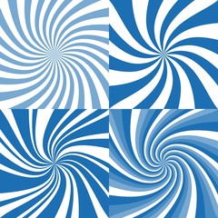 set of spiral background, blue color, whirlpool illustration background, flat design