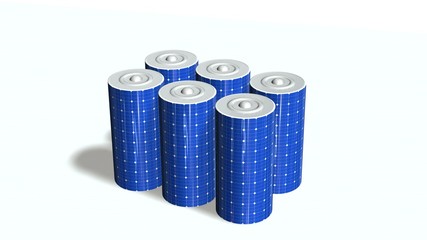 solar panel battery  - solar power 3d concept