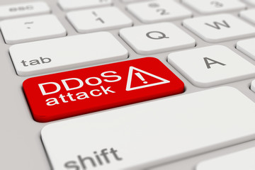 Tastatur - DDoS attack - rot