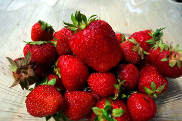 fresh red strawberries - healthy vegetarian snack 