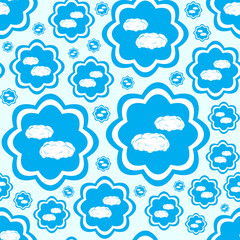 Seamless icons of clouds