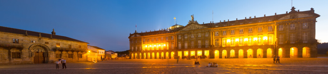 Naklejka premium The Rajoy Palace (Palacio de Rajoy) in evening