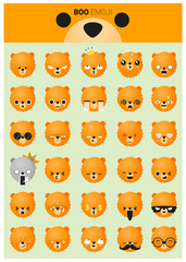 Dog emoji icons, vector, illustration