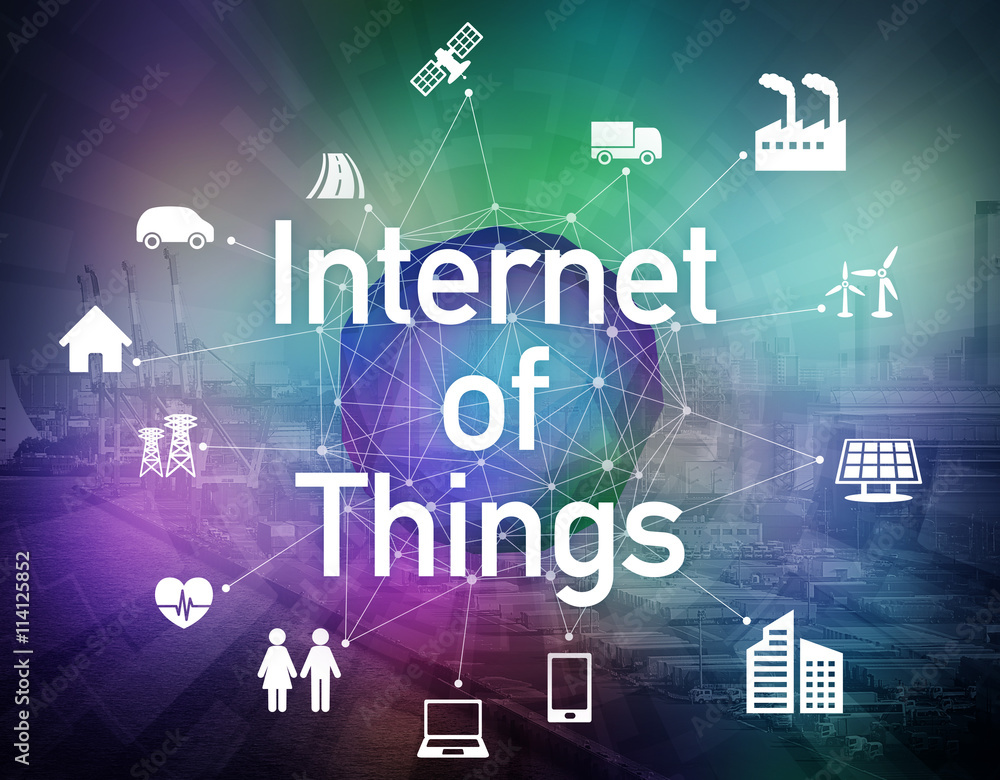 Aufkleber various smart devices and mesh network, internet of things, wireless sensor network, abstract image visual
