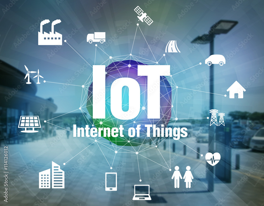 Leinwandbilder various smart devices and mesh network, internet of things, wireless sensor network, abstract image visual