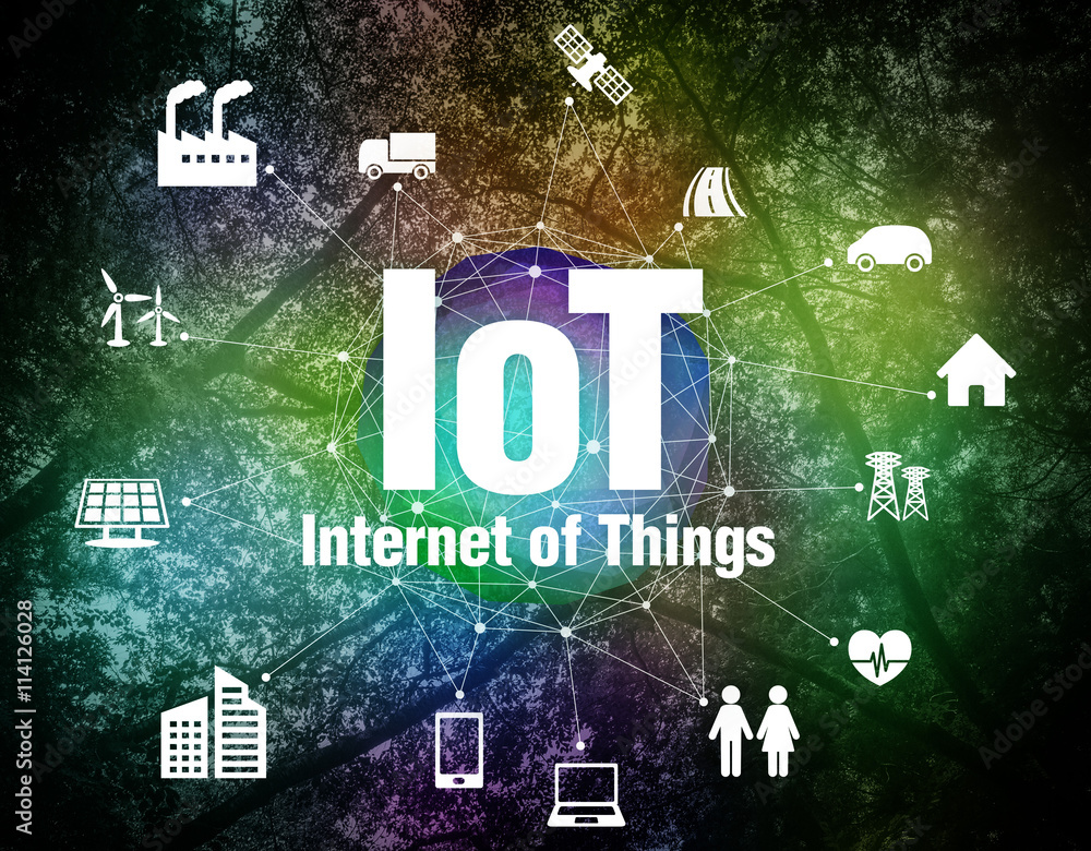 Aufkleber various smart devices and mesh network, internet of things, wireless sensor network, abstract image visual
