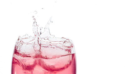 pink cocktail splash isolated