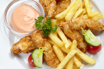 Chicken nuggets with french fries