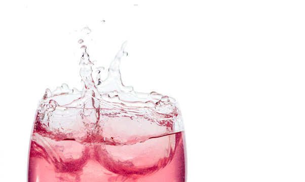 Pink Cocktail Splash Isolated