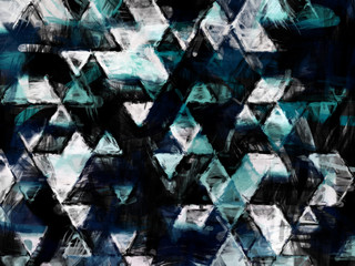 wet paint triangles with sea colors, abstract background wallpaper design, geometric eye illusion, pattern future space shapes and forms textured