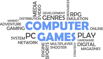 Obraz premium word cloud - computer games