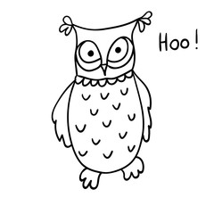 Cute cartoon wise owl