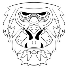 The graphic image of the monkey tattoo ink sketch