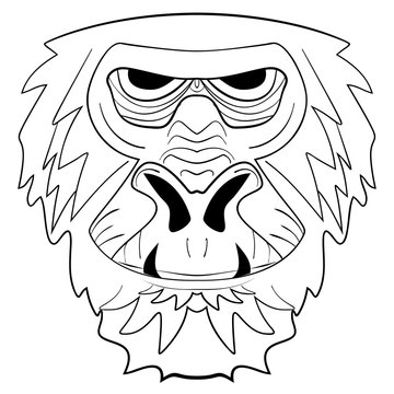 The graphic image of the monkey tattoo ink sketch